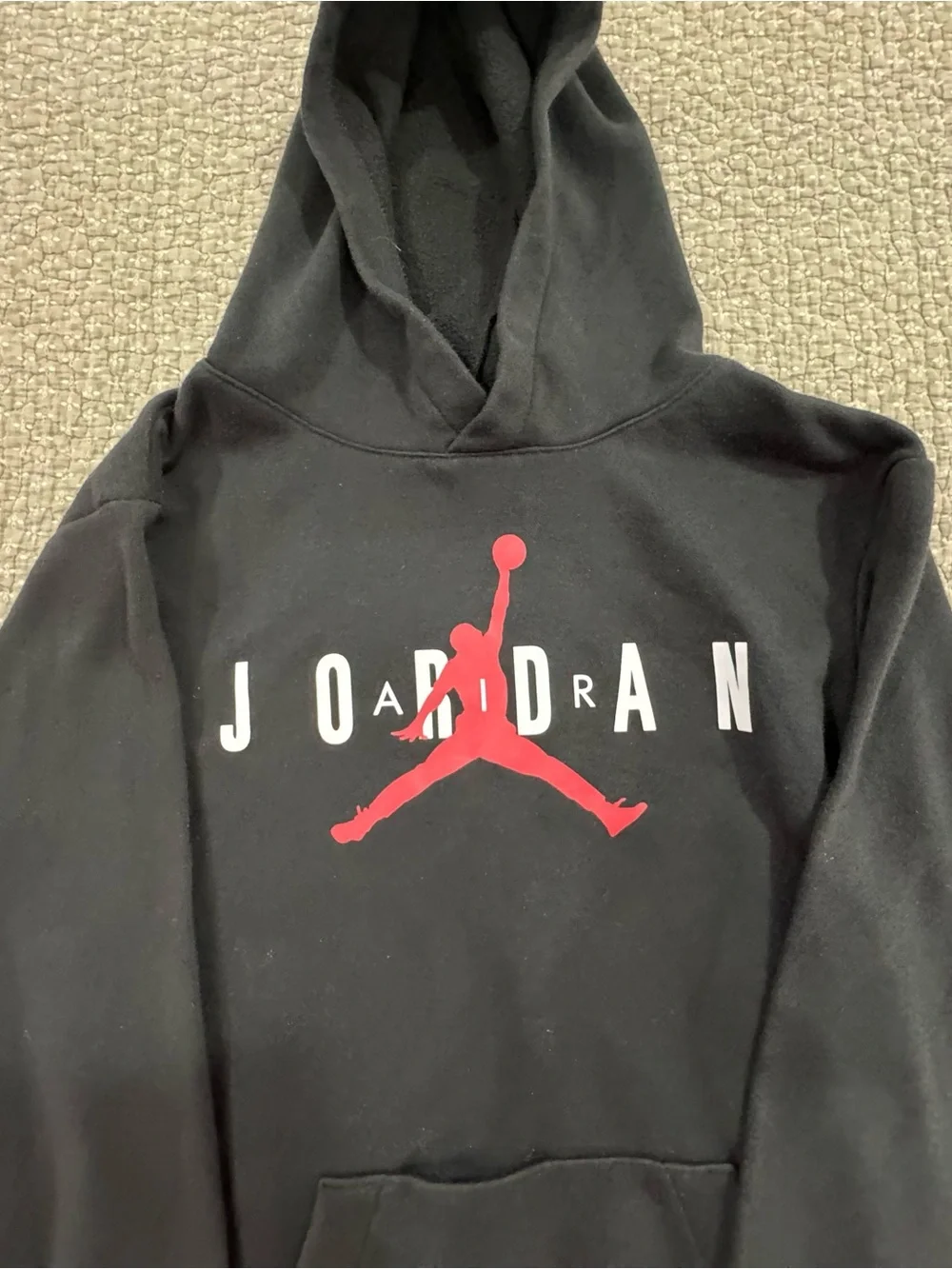 Jordan Black Crewneck Sweatshirt with Red Jumpman and White Logo